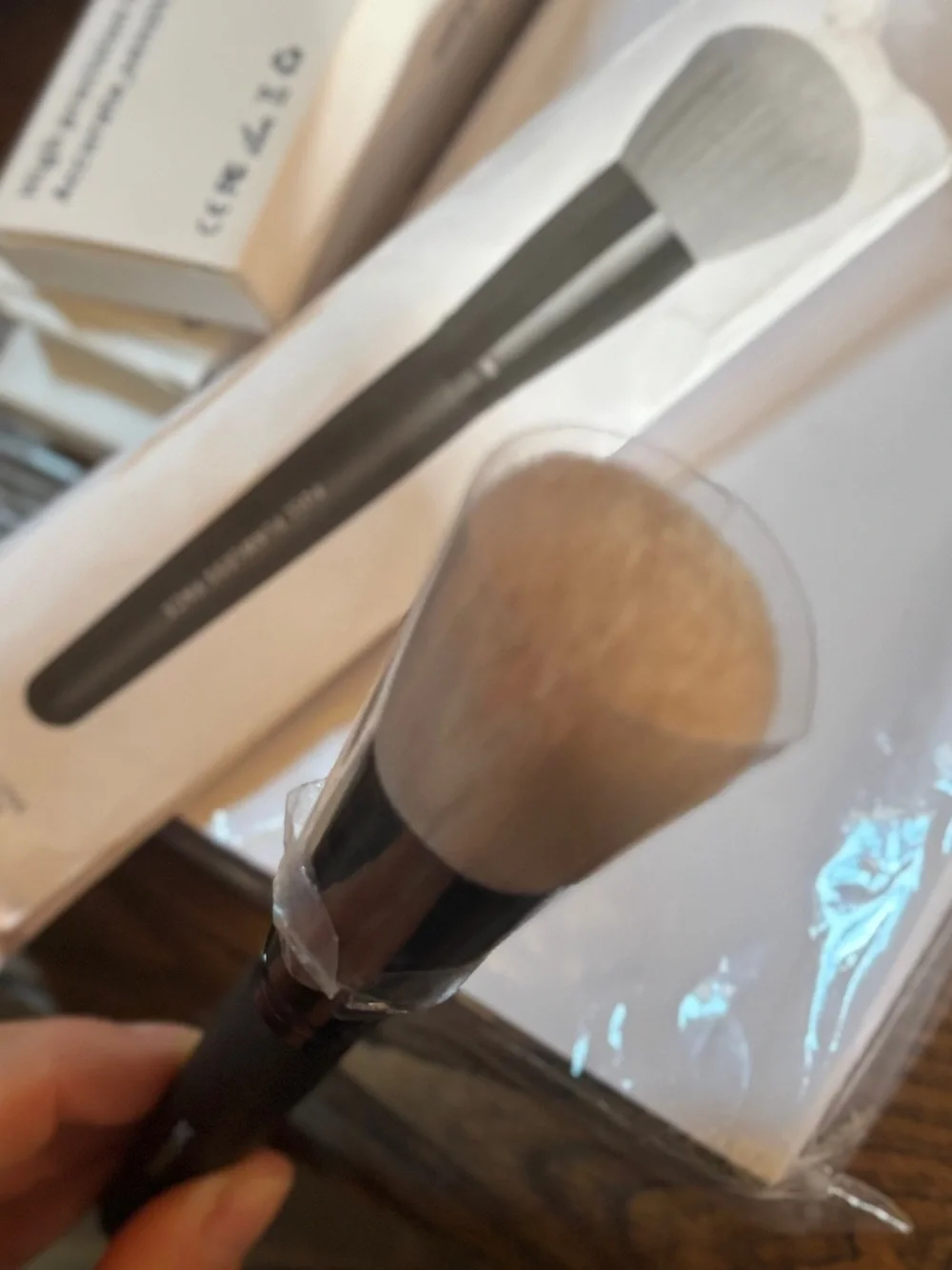 🆕 bareMinerals Full Flawless Face Powder Brush - Black - Open